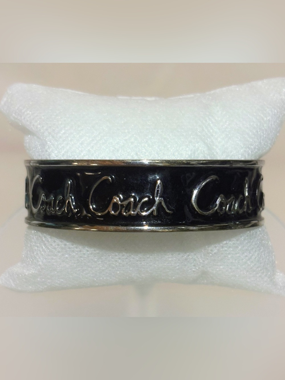 Coach Black Enamel Bangle Bracelet